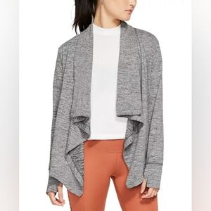 Nike Yoga Women's Draped Cardigan Dri Fit Size Small Black And Grey